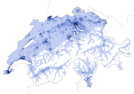 Densité de la population (surface productive)