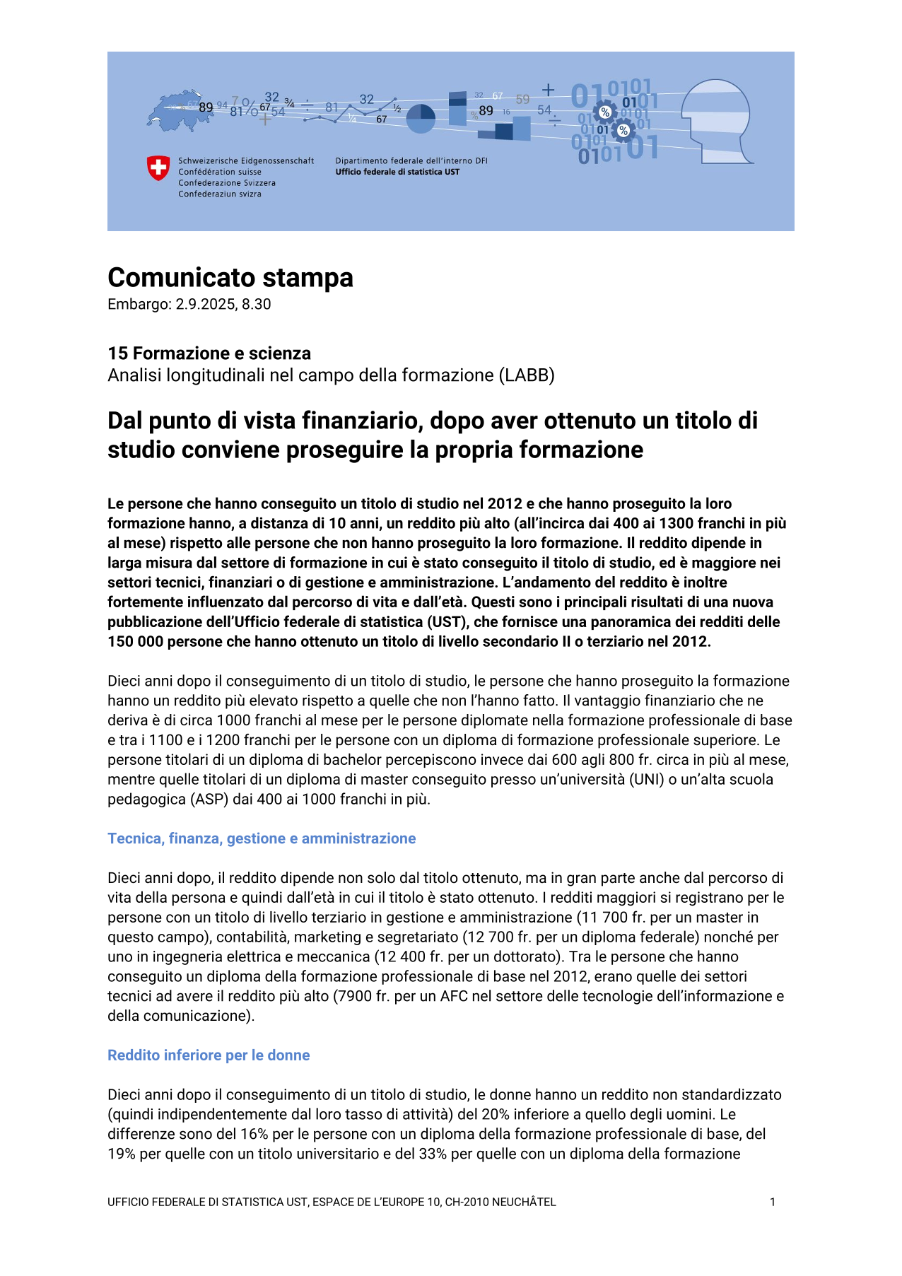 Dal punto di vista finanziario, dopo aver ottenuto un titolo di studio conviene proseguire la propria formazione