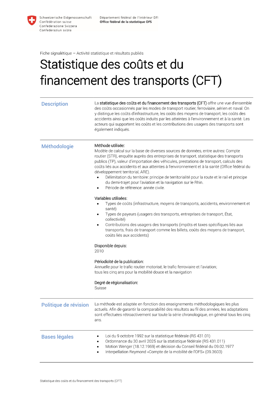 Coûts et financement des transports