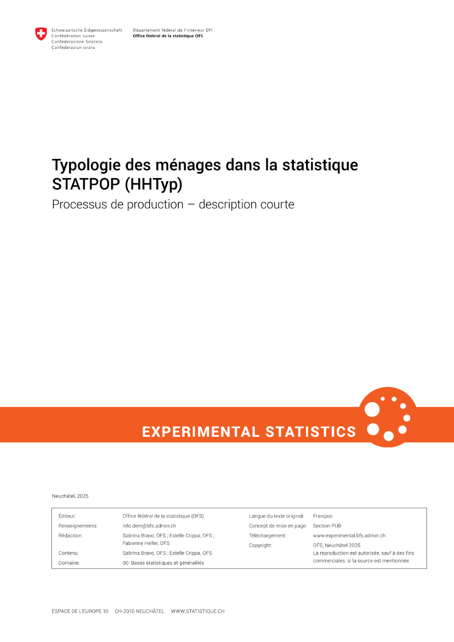 Typologie des ménages dans la statistique STATPOP (HHTyp)