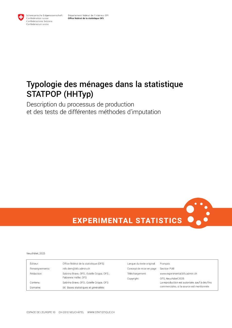 Typologie des ménages dans la statistique STATPOP (HHTyp)