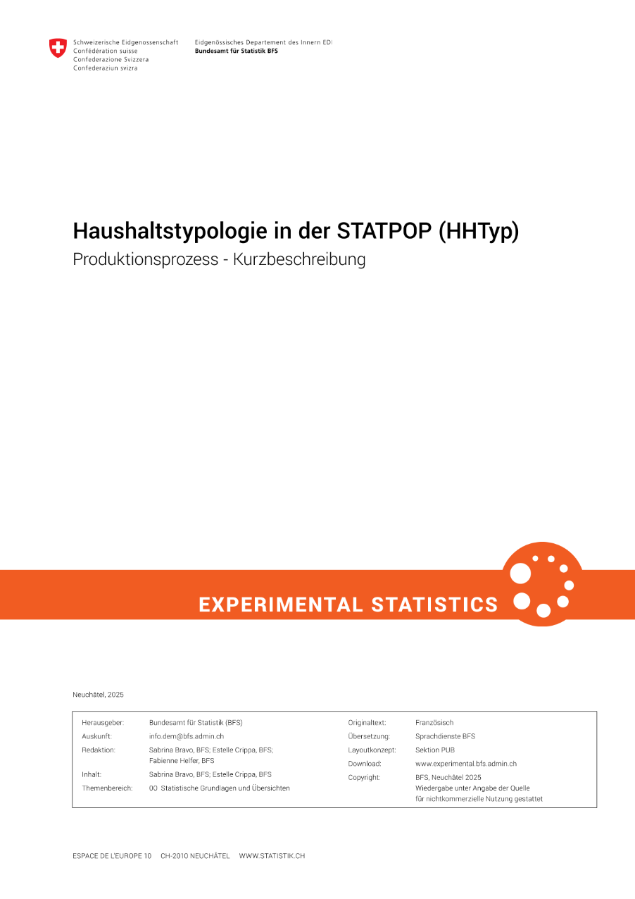Haushaltstypologie in der STATPOP (HHTyp)