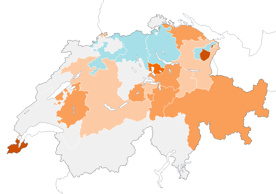 Variation relative (%) du taux de diplômes des hautes écoles spécialisées et pédagogiques