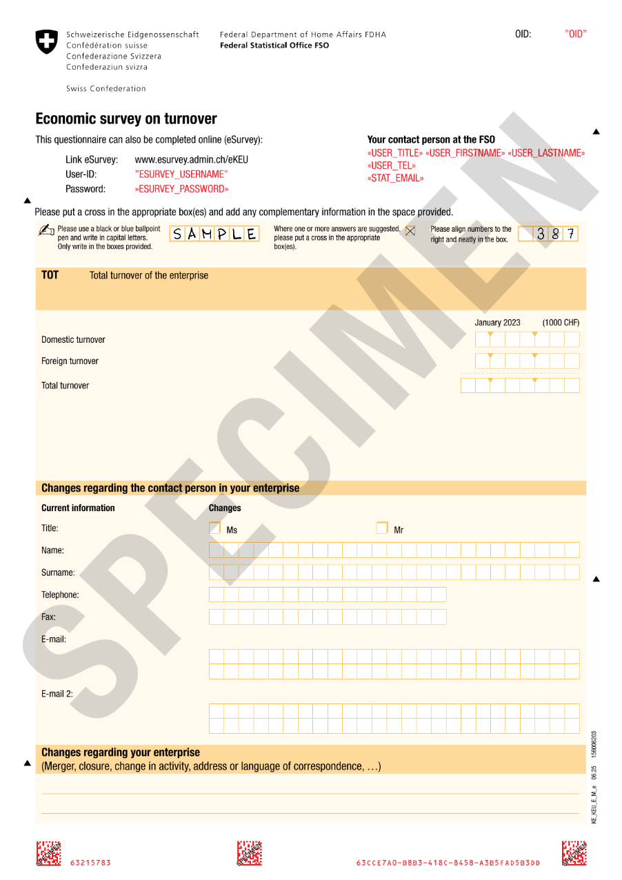Model of the questionnaire KEU survey