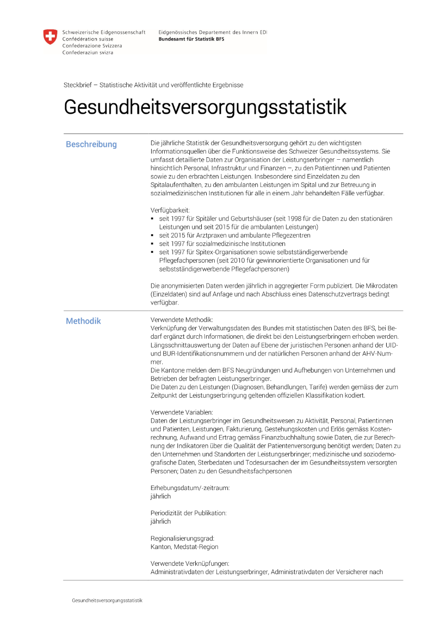 Gesundheitsversorgungsstatistik