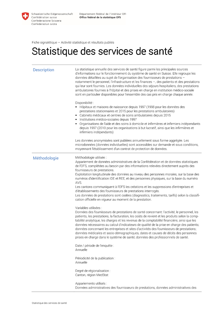 Statistique des services de santé