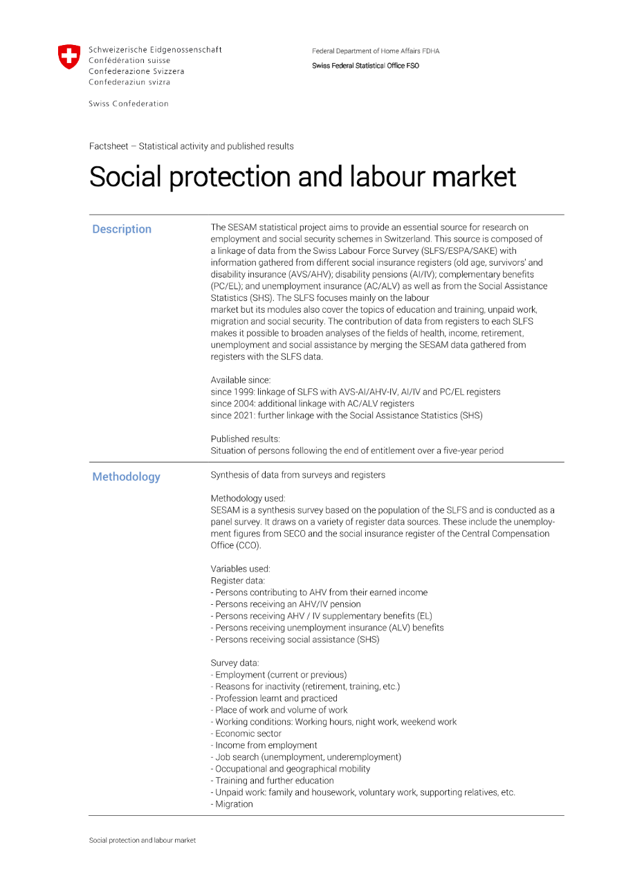 Social protection and labour market