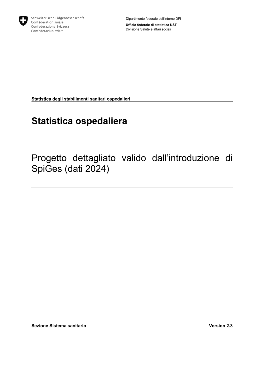 Statistica ospedaliera - Progetto dettagliato valido dall'introduzione di SpiGes