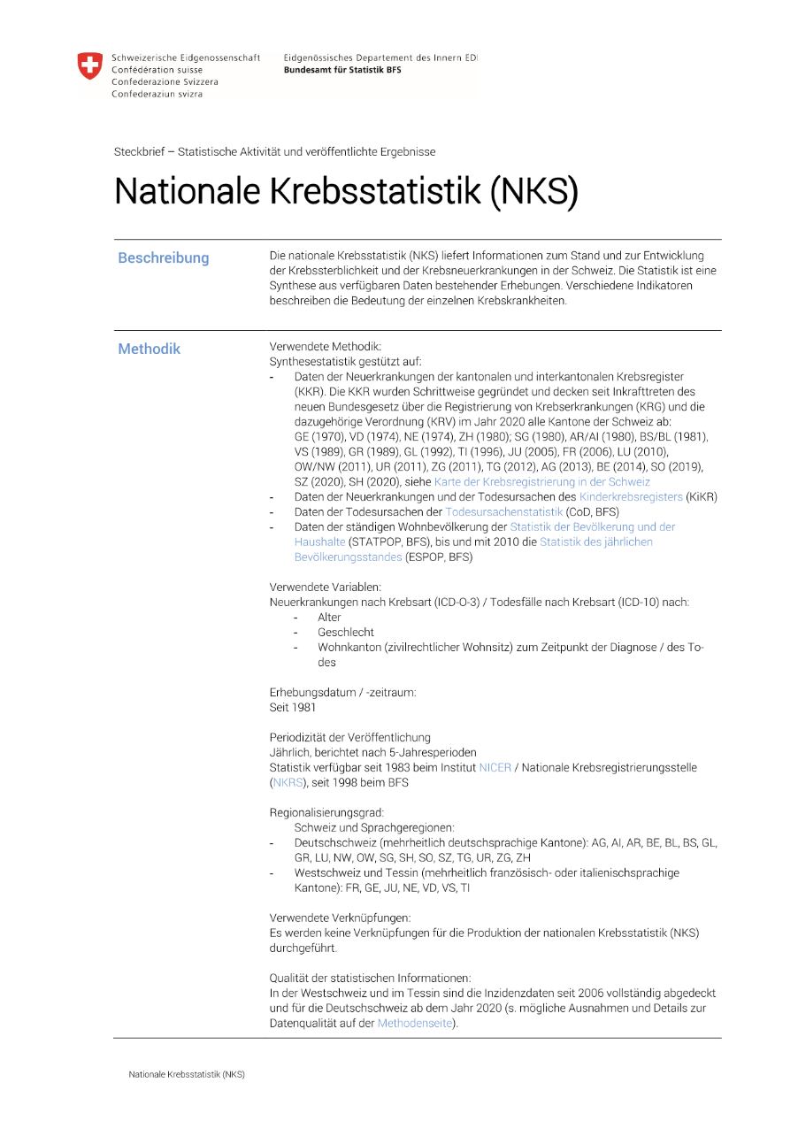 Nationale Krebsstatistik