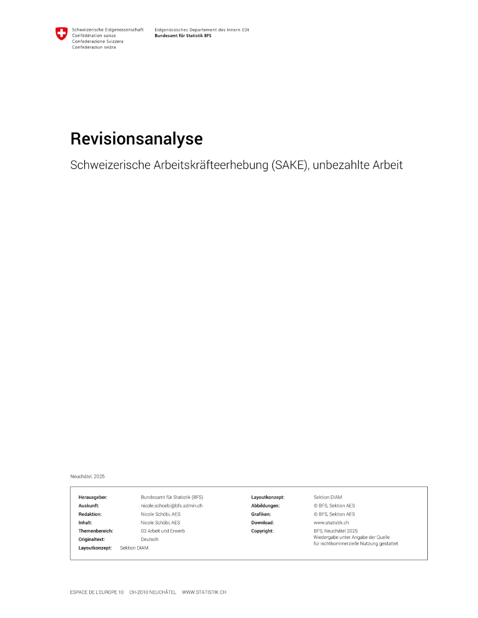 Unbezahlte Arbeit (Modul der SAKE) - Revisionsanalyse