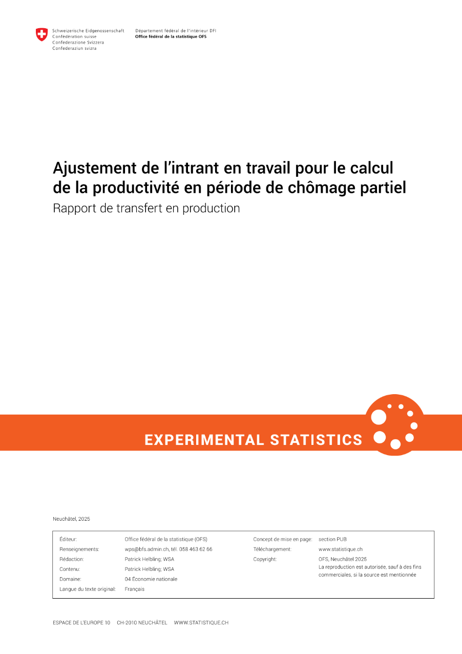 Ajustement de l’intrant en travail pour le calcul de la productivité en période de chômage partiel