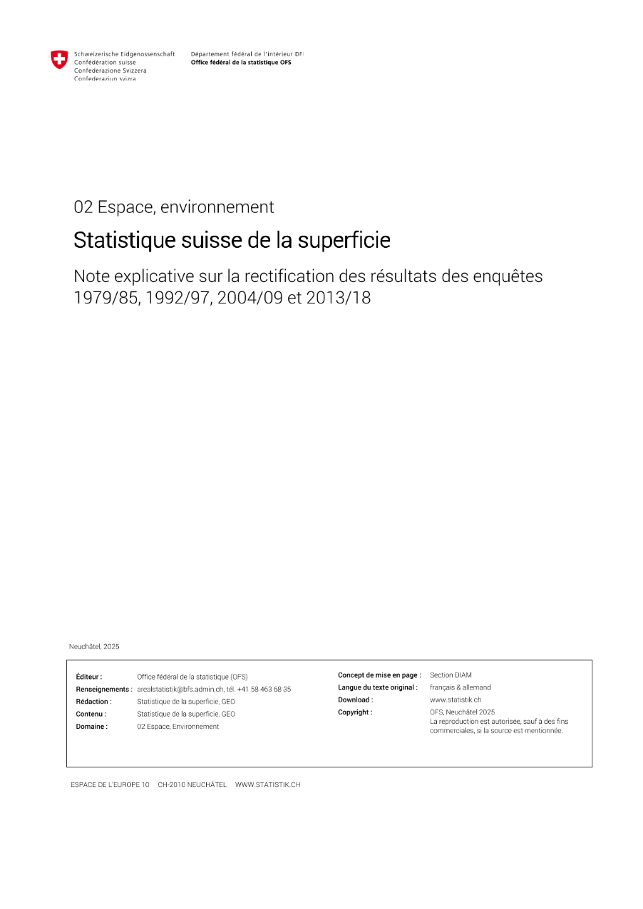 Statistique suisse de la superficie