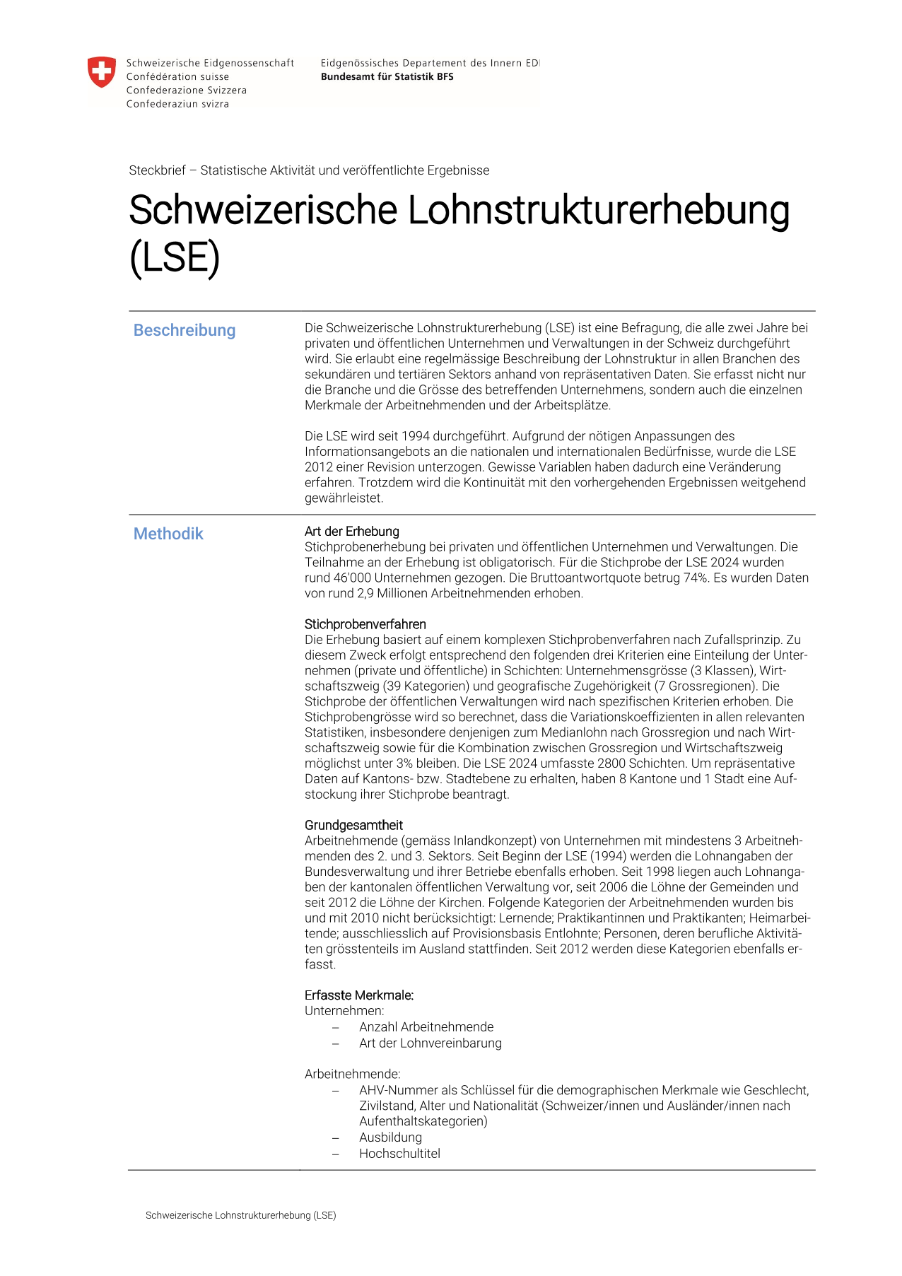 Schweizerische Lohnstrukturerhebung