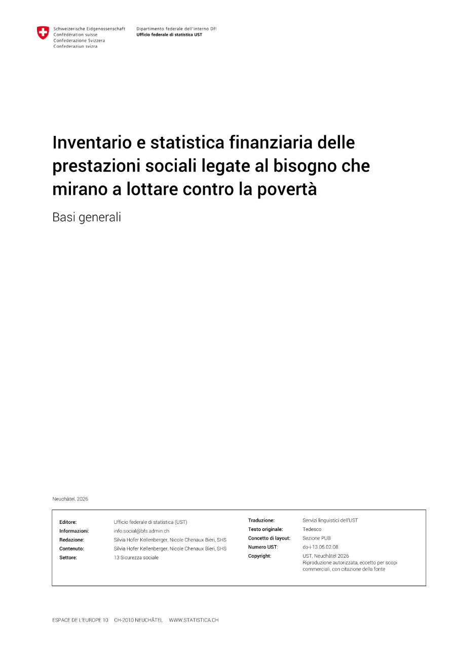 Inventario e statistica finanziaria delle prestazioni sociali legate al bisogno che mirano a lottare contro la povertà. Basi generali