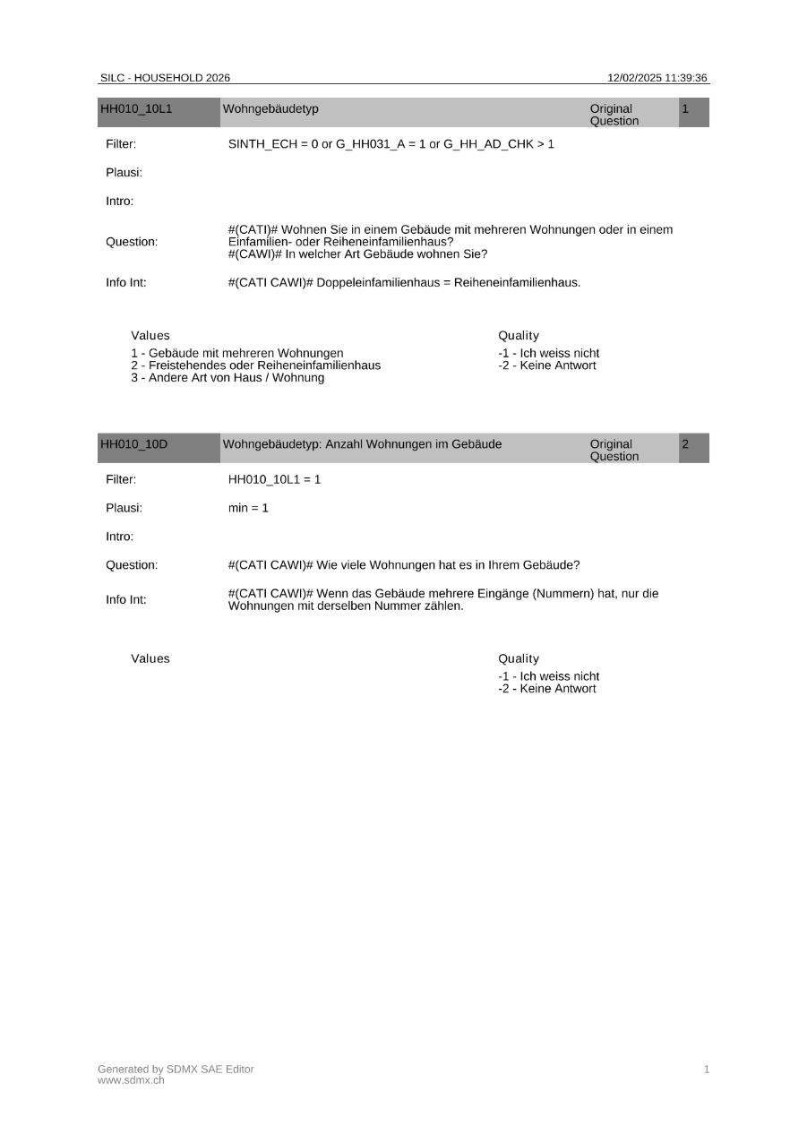 Haushaltsfragebogen