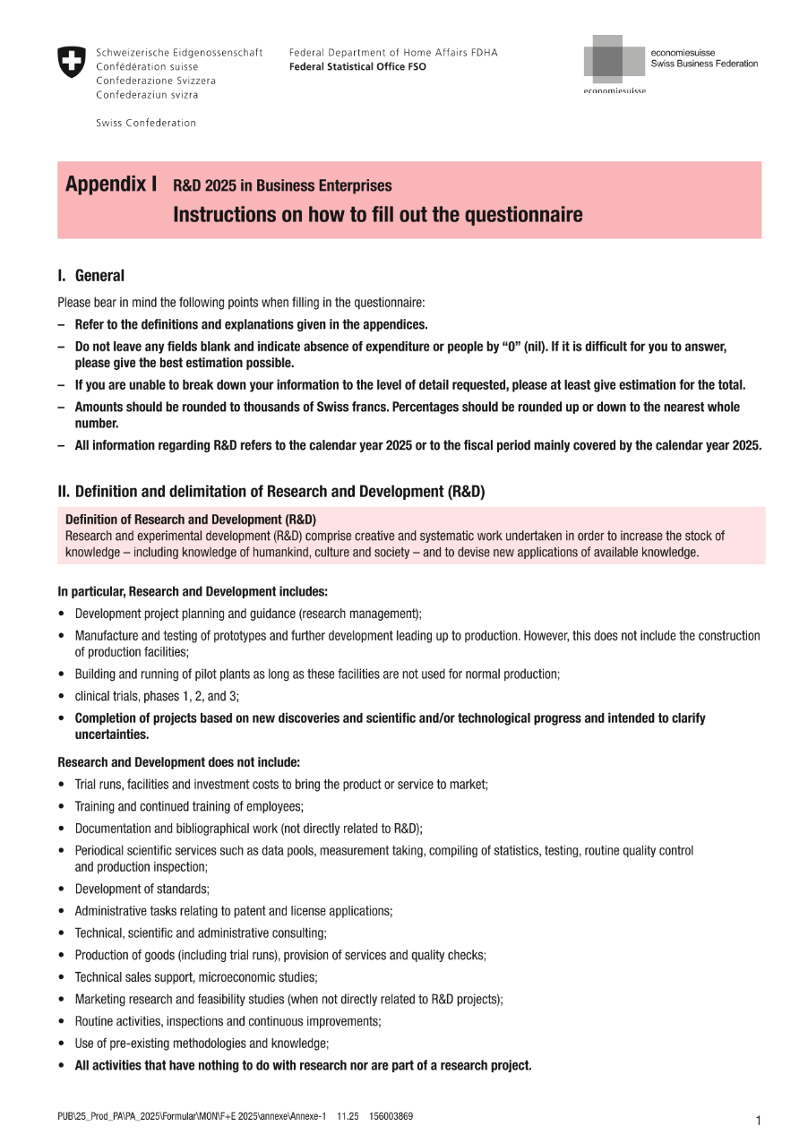 Appendix I - Instructions on how to fill out the questionnaire