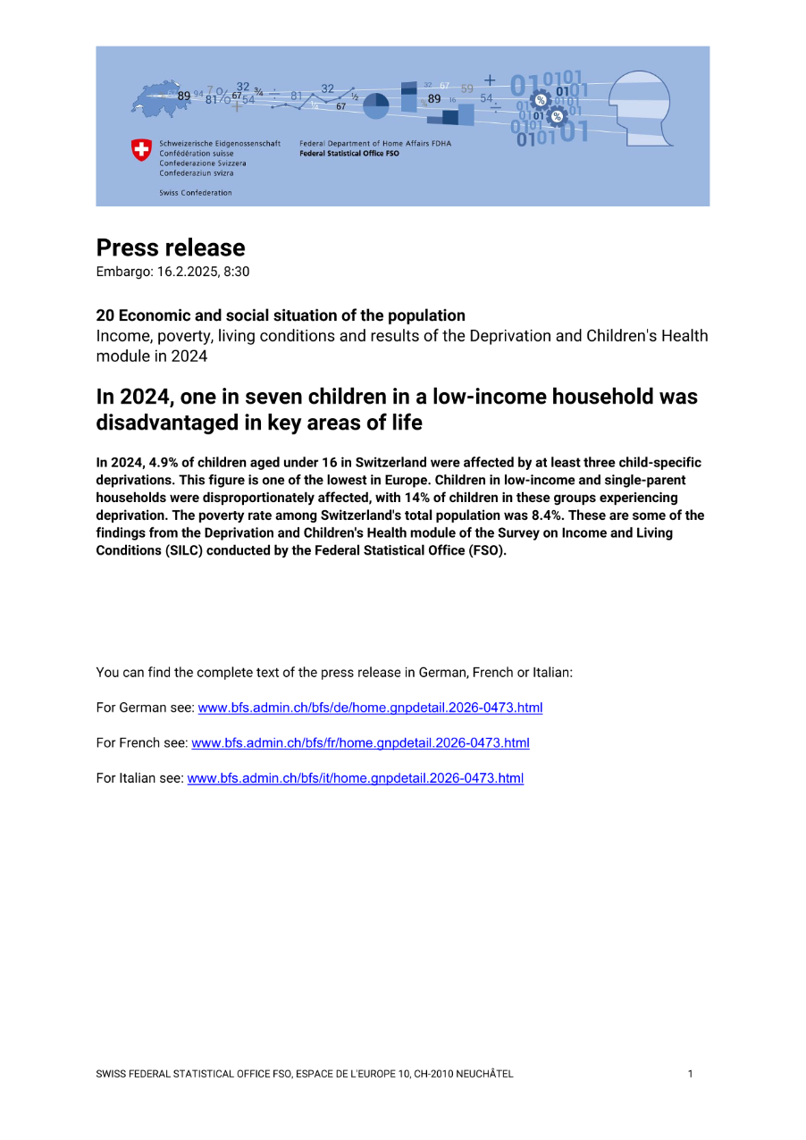In 2024, one in seven children in a low-income household was disadvantaged in key areas of life