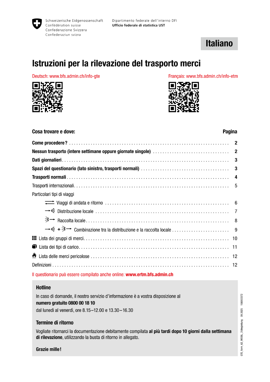 Istruzioni RTM