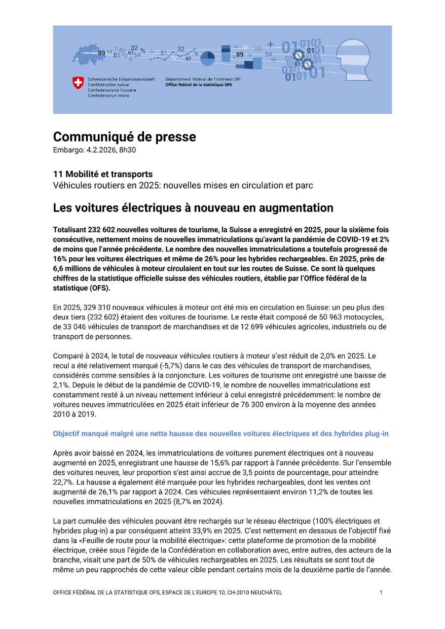 Les voitures électriques à nouveau en augmentation