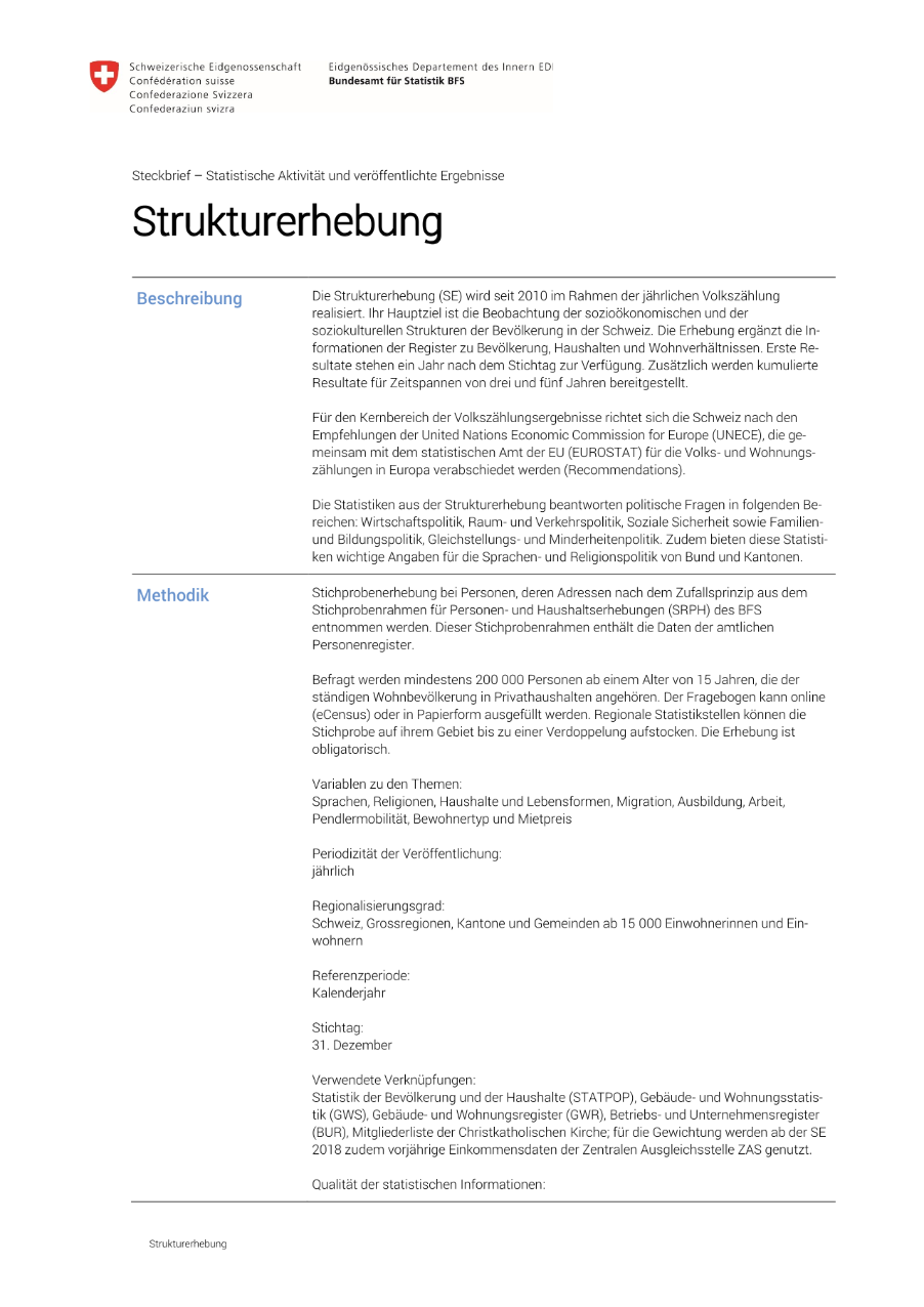 Strukturerhebung