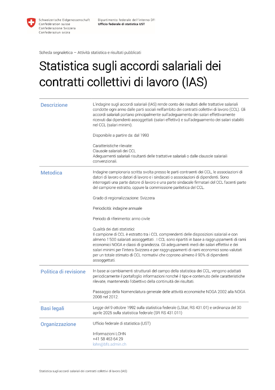 Indagine sugli accordi salariali