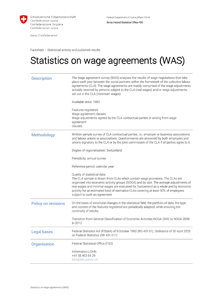 Wage agreements survey