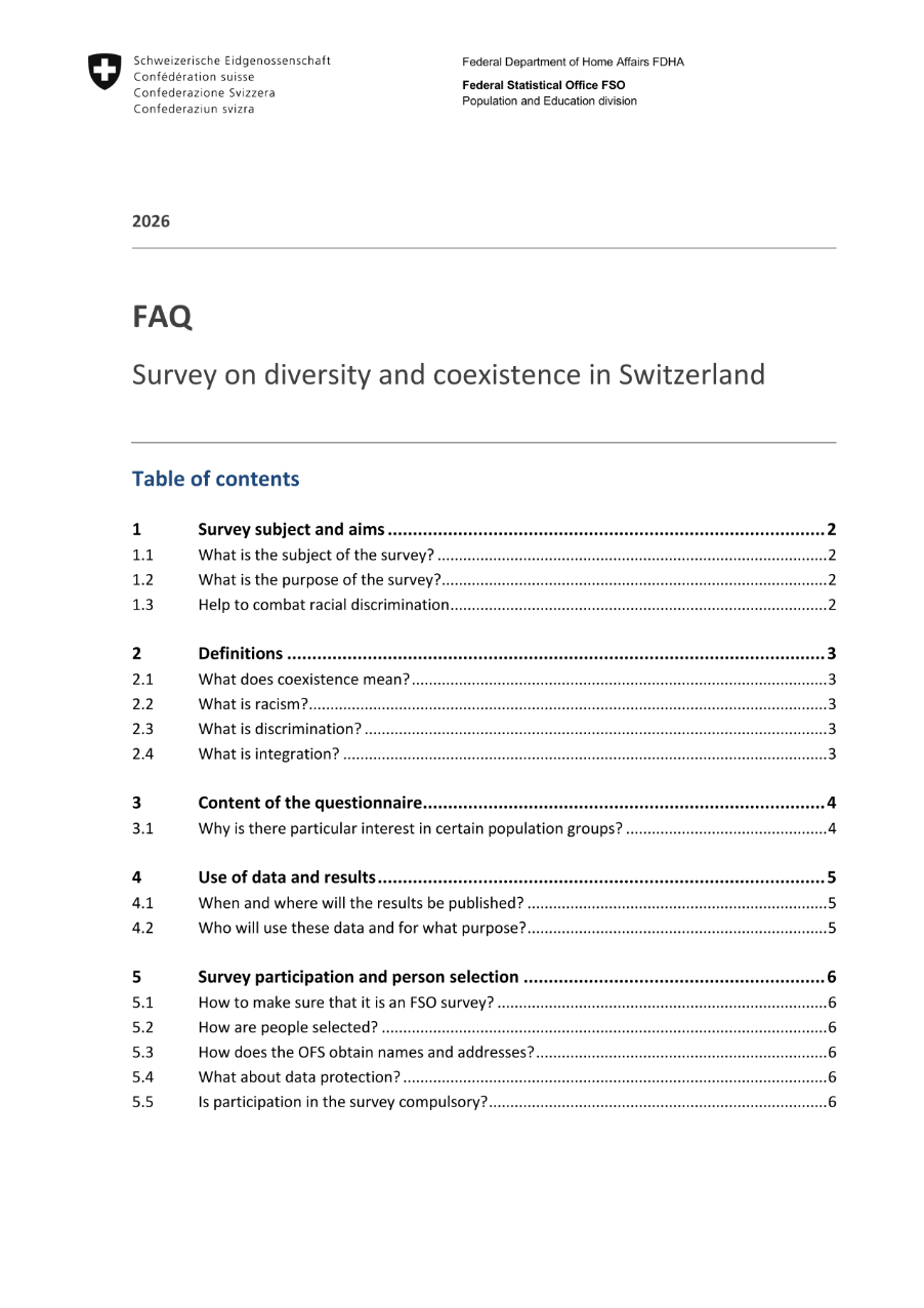 FAQ - Survey on diversity and coexistence in Switzerland