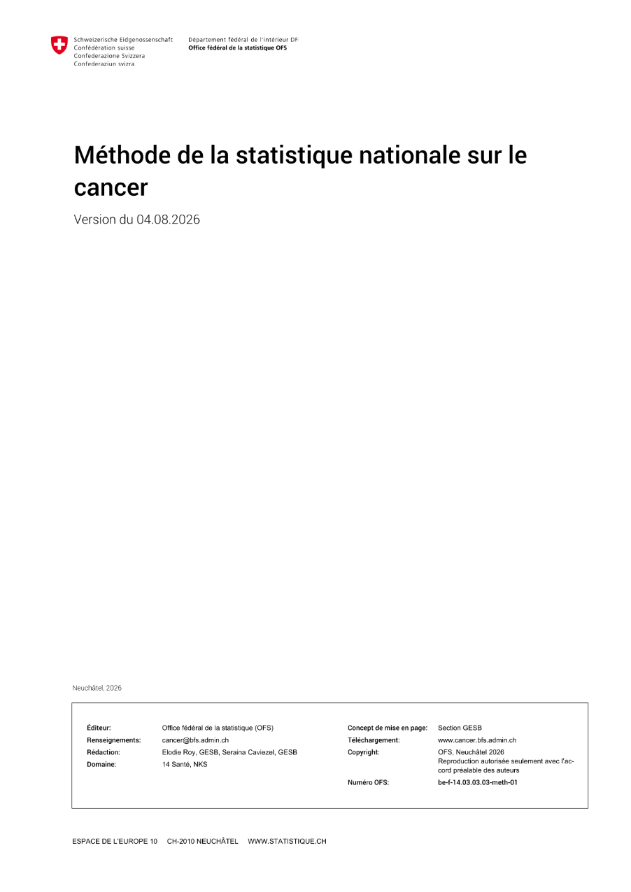 Méthode de la Statistique nationale sur le cancer