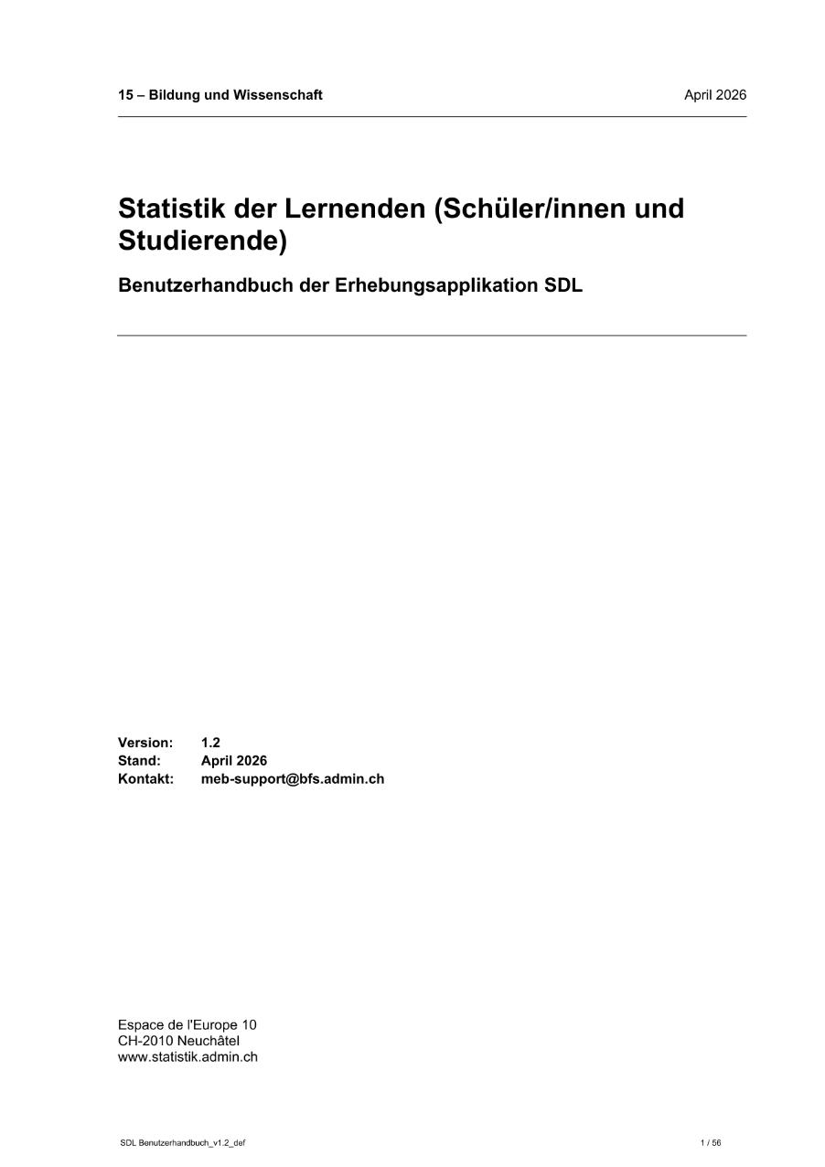 Benutzerhandbuch der Erhebungsapplikation SDL