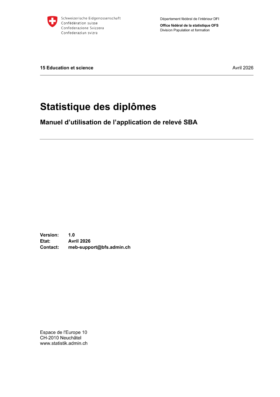 Manuel d'utilisation de l'application de relevé SBA
