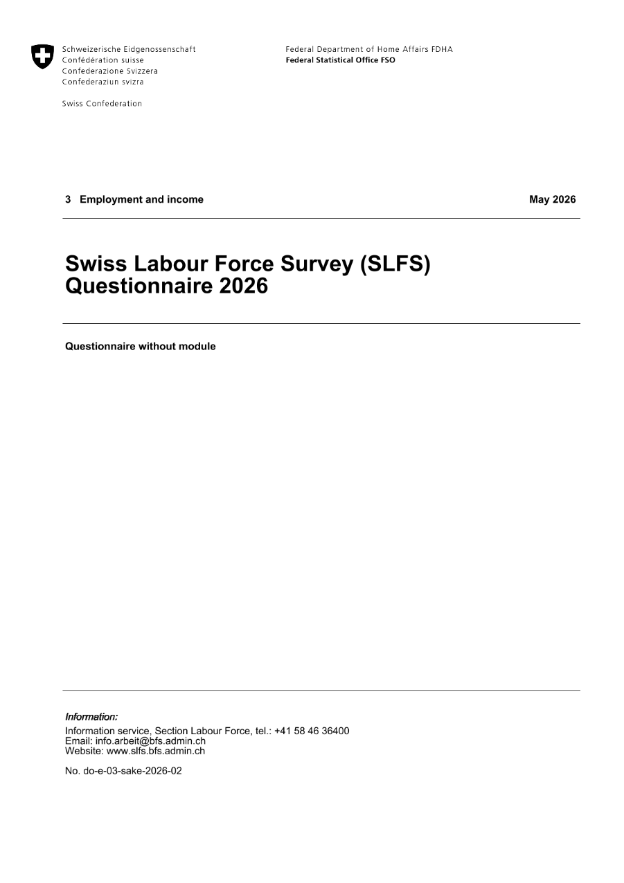 SLFS: Questionnaire 2026 - Questionnaire without module