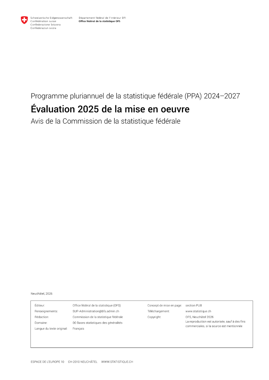 Évaluation de la mise en œuvre du programme statistique pluriannuel en 2025