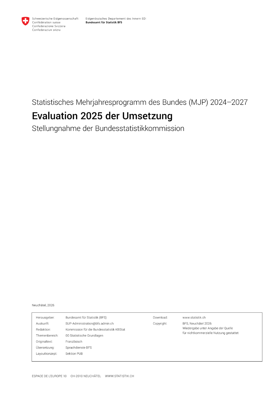 Evaluation der Umsetzung des statistischen Mehrjahresprogramms im Jahr 2025