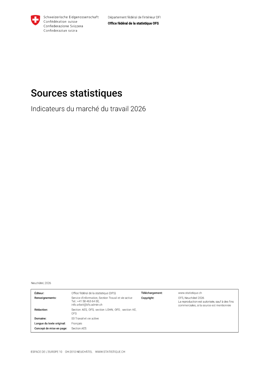 Indicateurs du marché du travail 2026 - Sources statistiques
