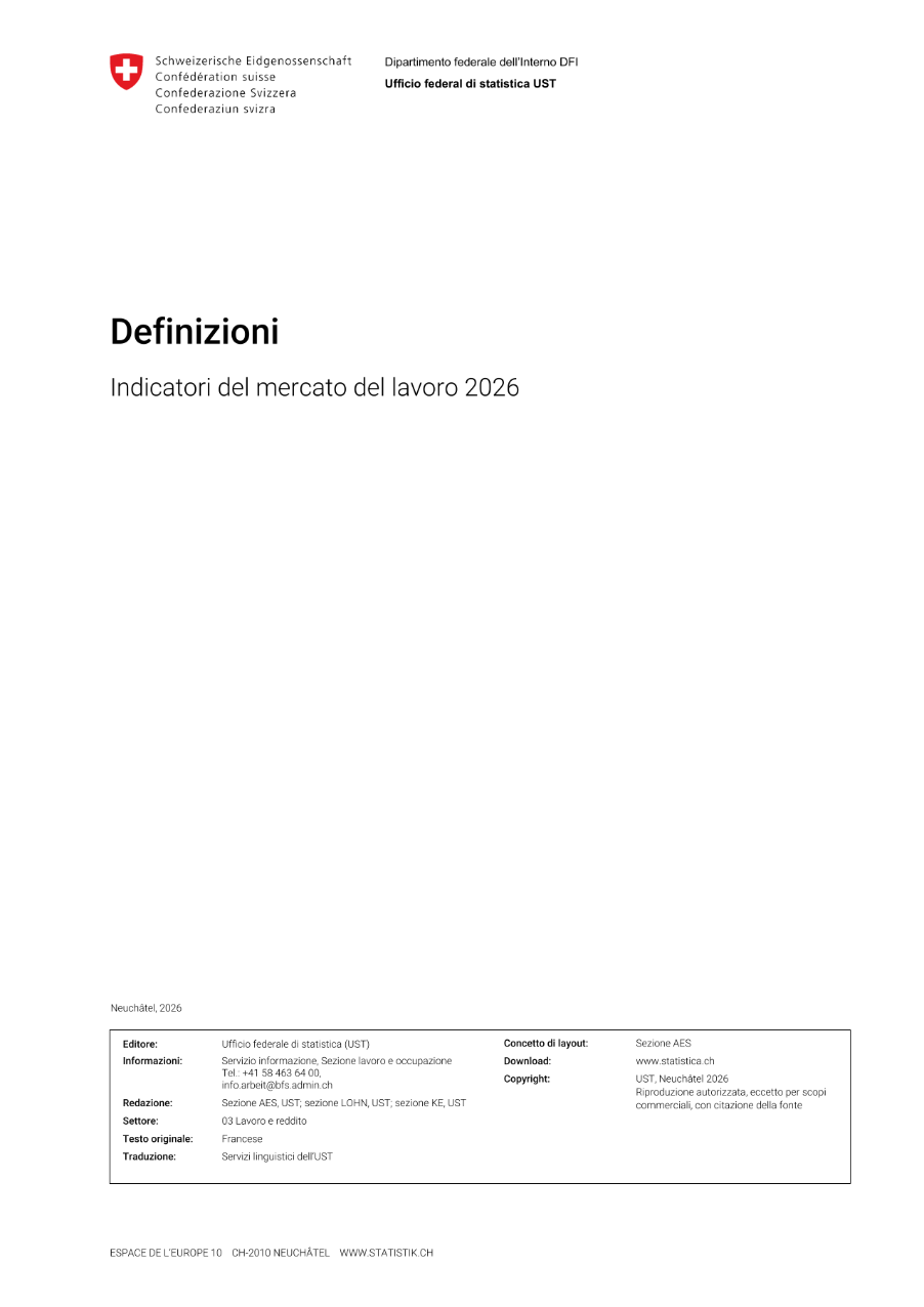 Indicatori del mercato del lavoro 2026 - Definizioni