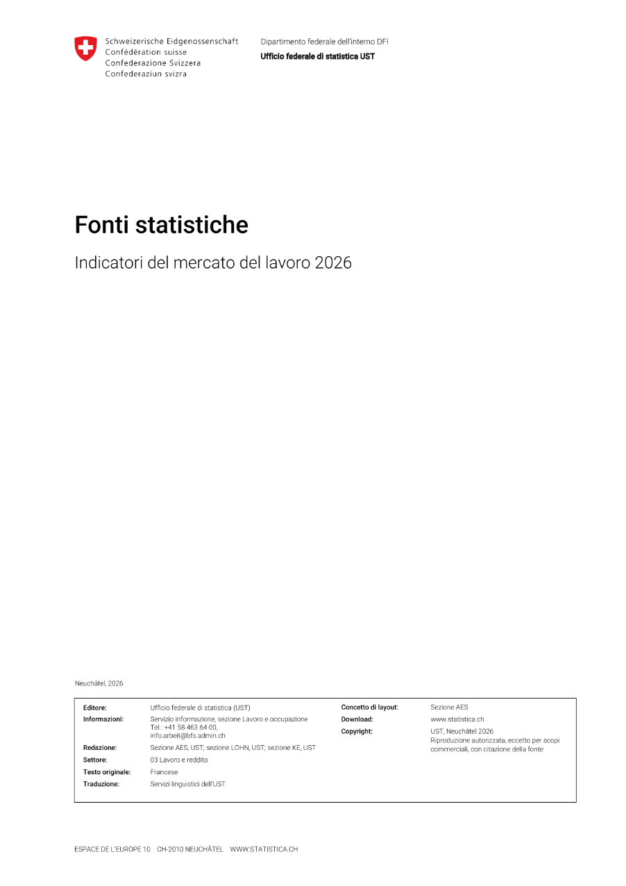Indicatori del mercato del lavoro 2026 - Fonti statistiche