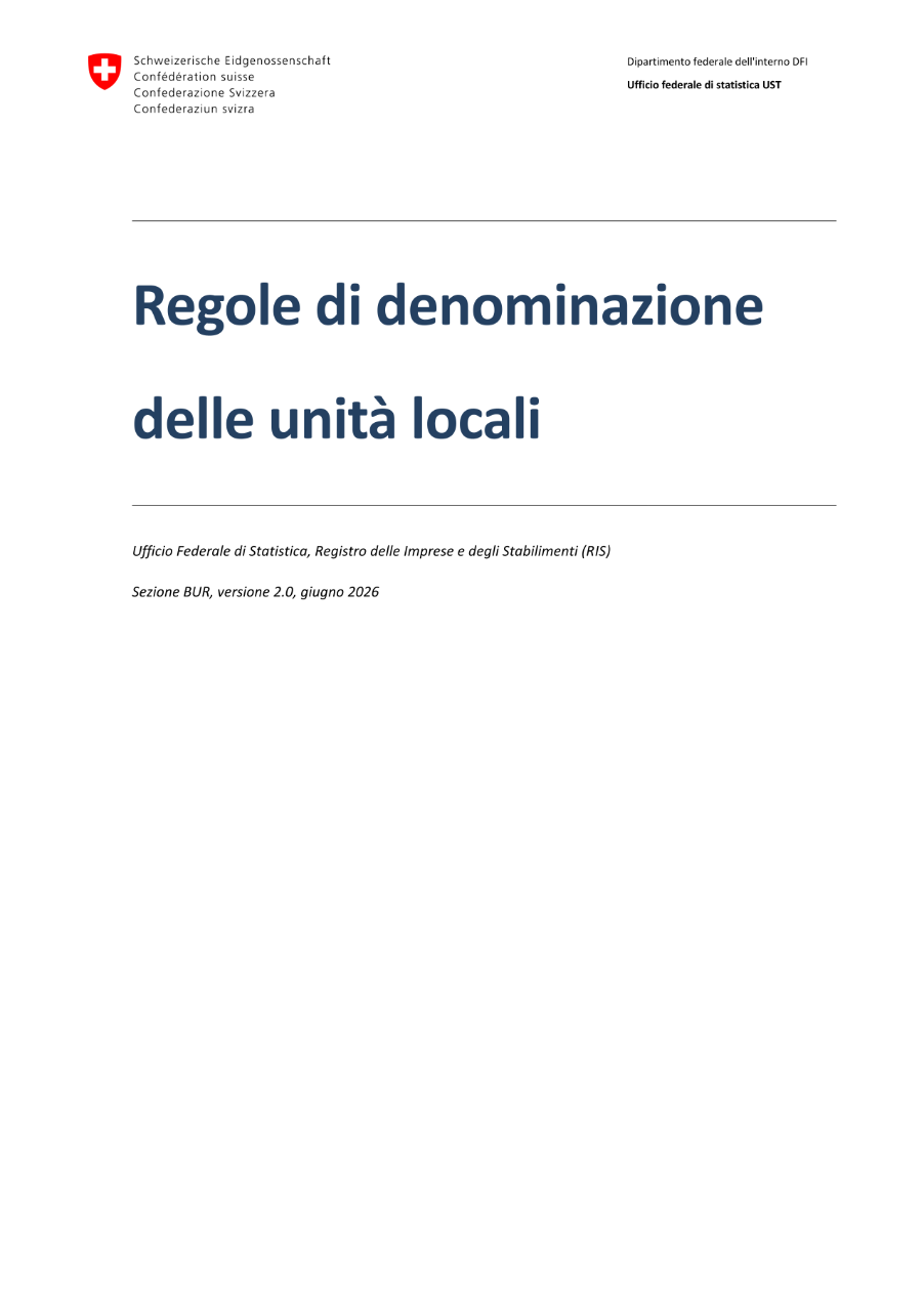 Regole di denominazione delle unità locali