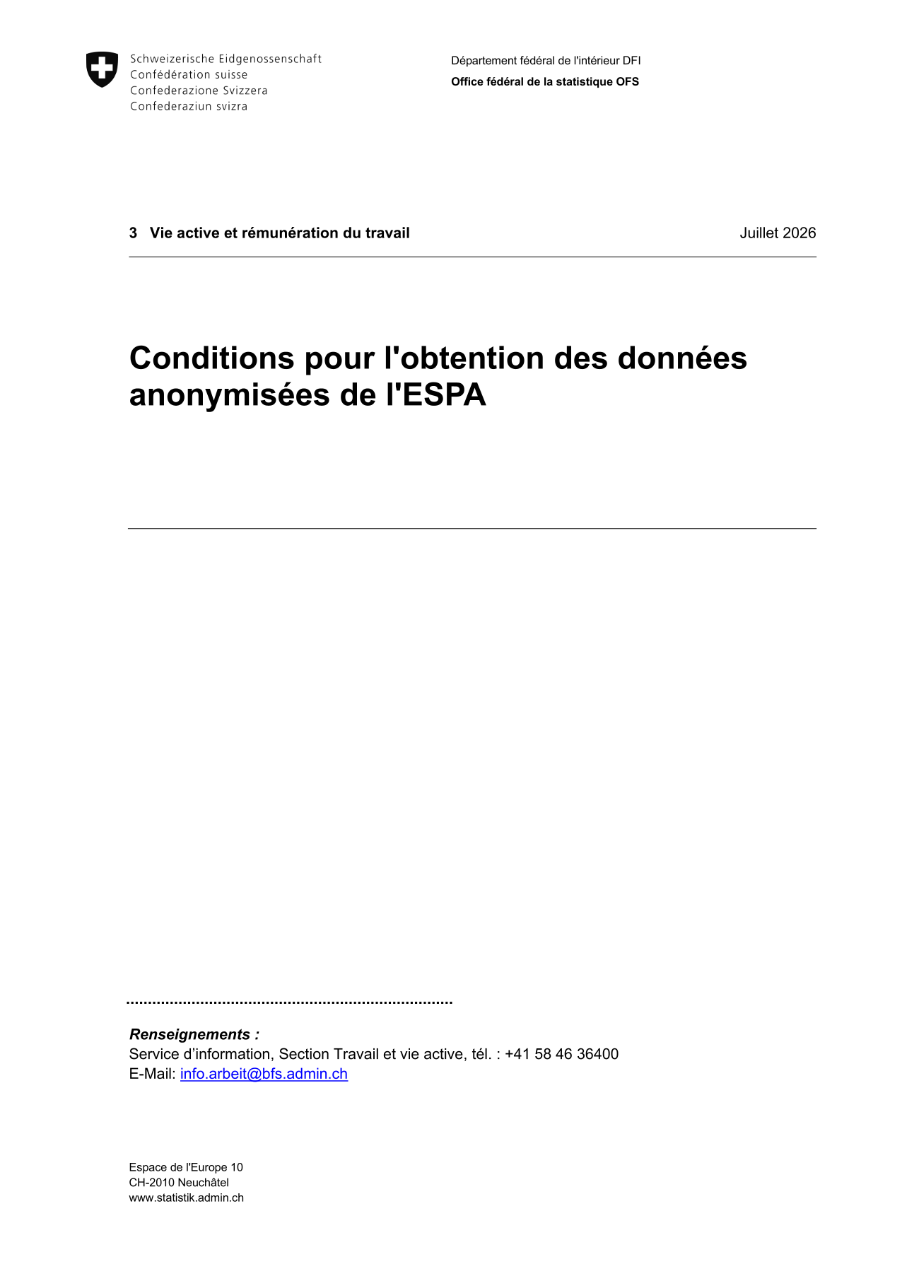 Conditions pour l'obtention des données anonymisées de l'ESPA