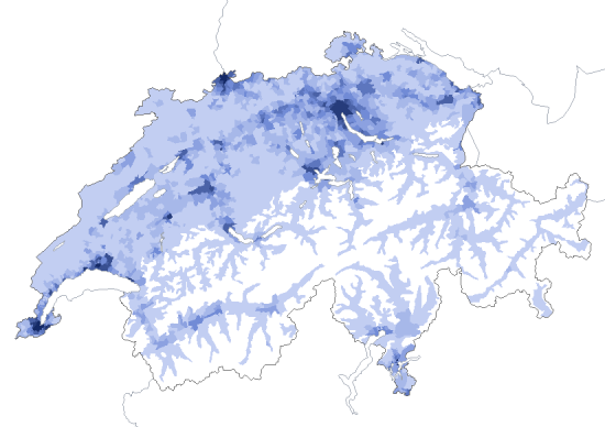 Densité de la population (surface productive)