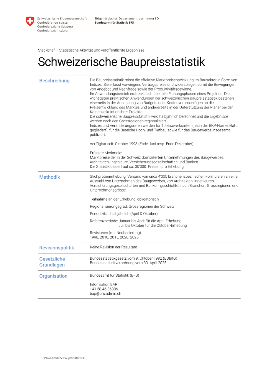 Schweizerische Baupreisstatistik