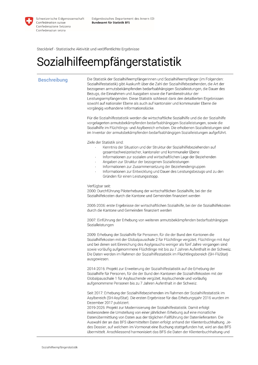 Sozialhilfeempfängerstatistik