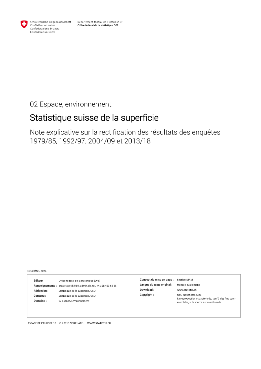 Statistique suisse de la superficie
