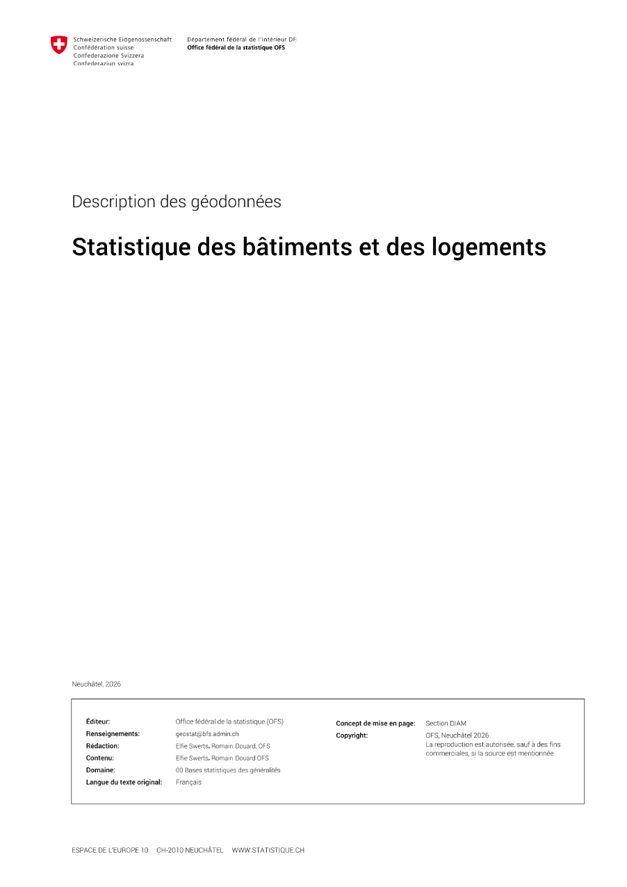 Statistique des bâtiments et des logements (StatBL) : description des données