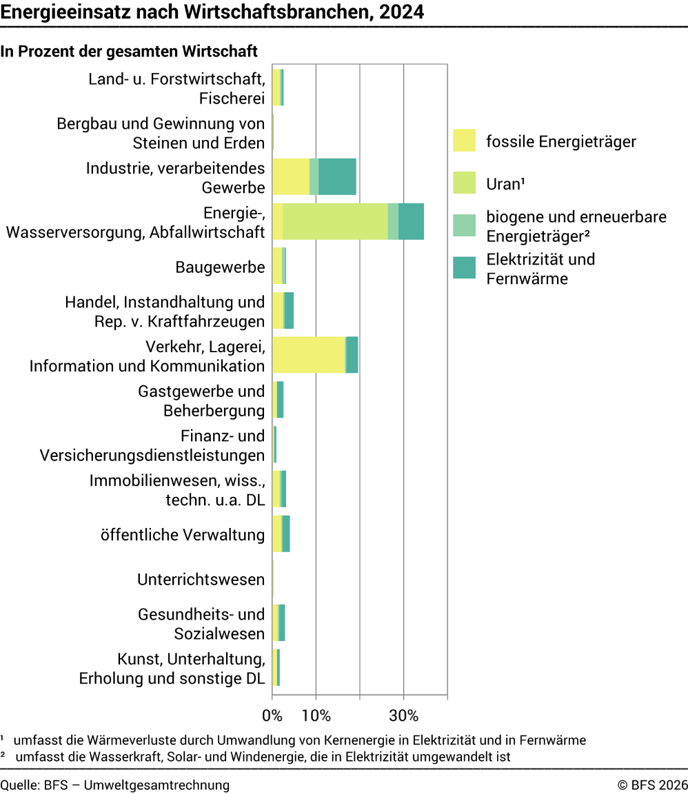 Energieeinsatz nach Wirtschaftsbranchen, 2024