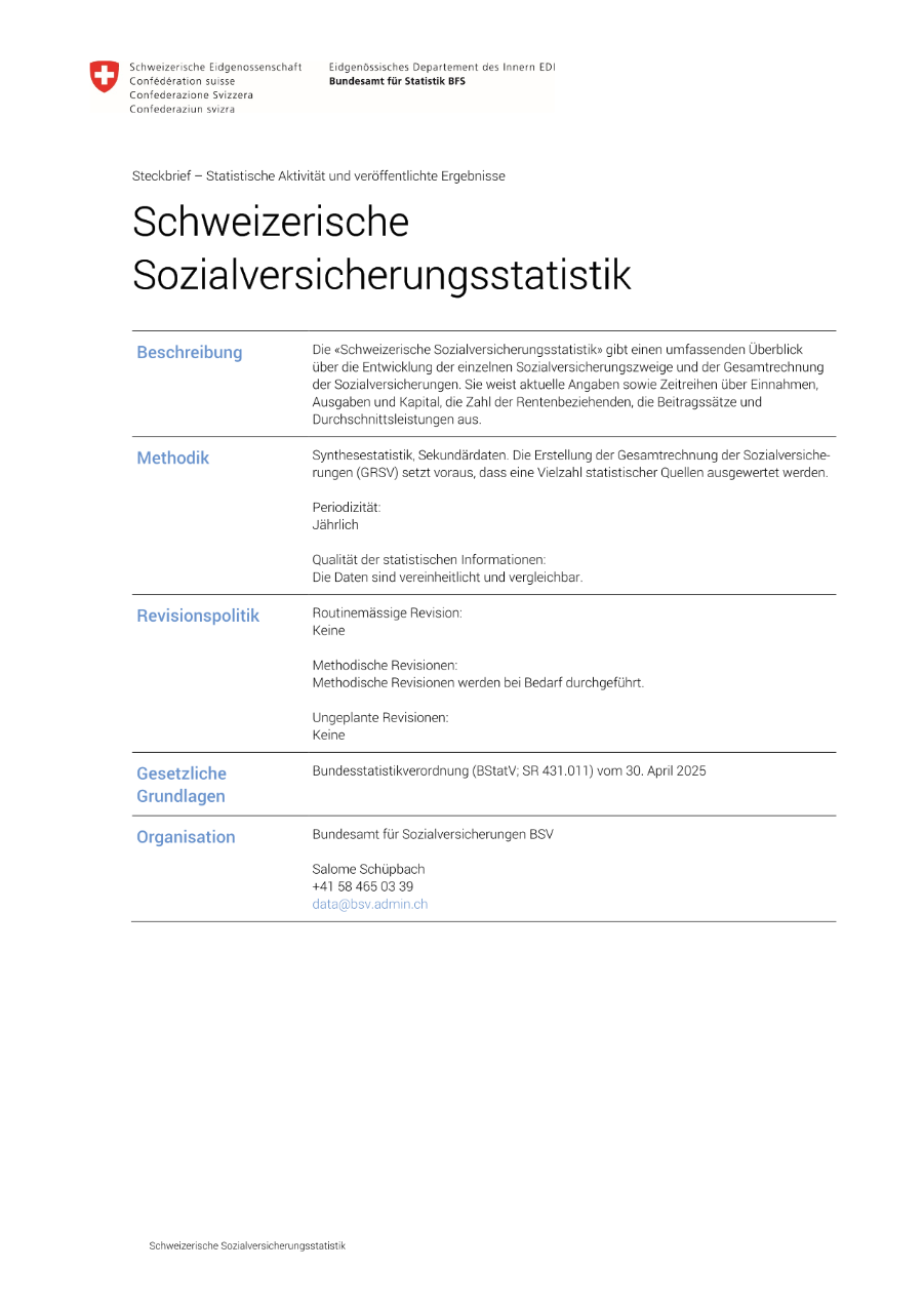 Schweizerische Sozialversicherungsstatistik