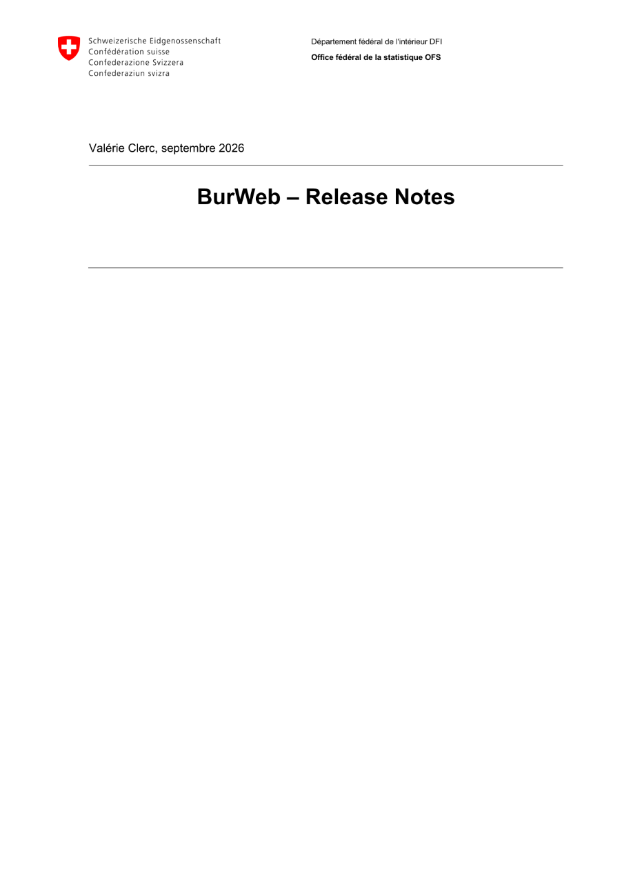 BurWeb – Notes de release
