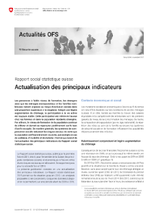 Rapport social statistique suisse: Actualisation des principaux indicateurs