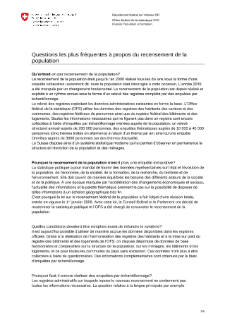 Questions les plus fréquentes à propos du recensement de la population