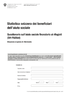 Questionario sull'aiuto sociale finanziario ai rifugiati (SH-FlüStat) - Situazione al giorno di riferimento