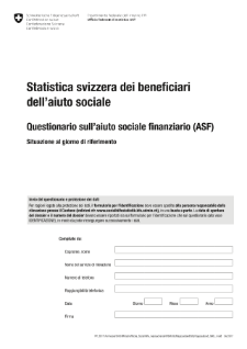 Questionario sull'aiuto sociale finanziario (ASF) - Situazione al giorno di riferimento